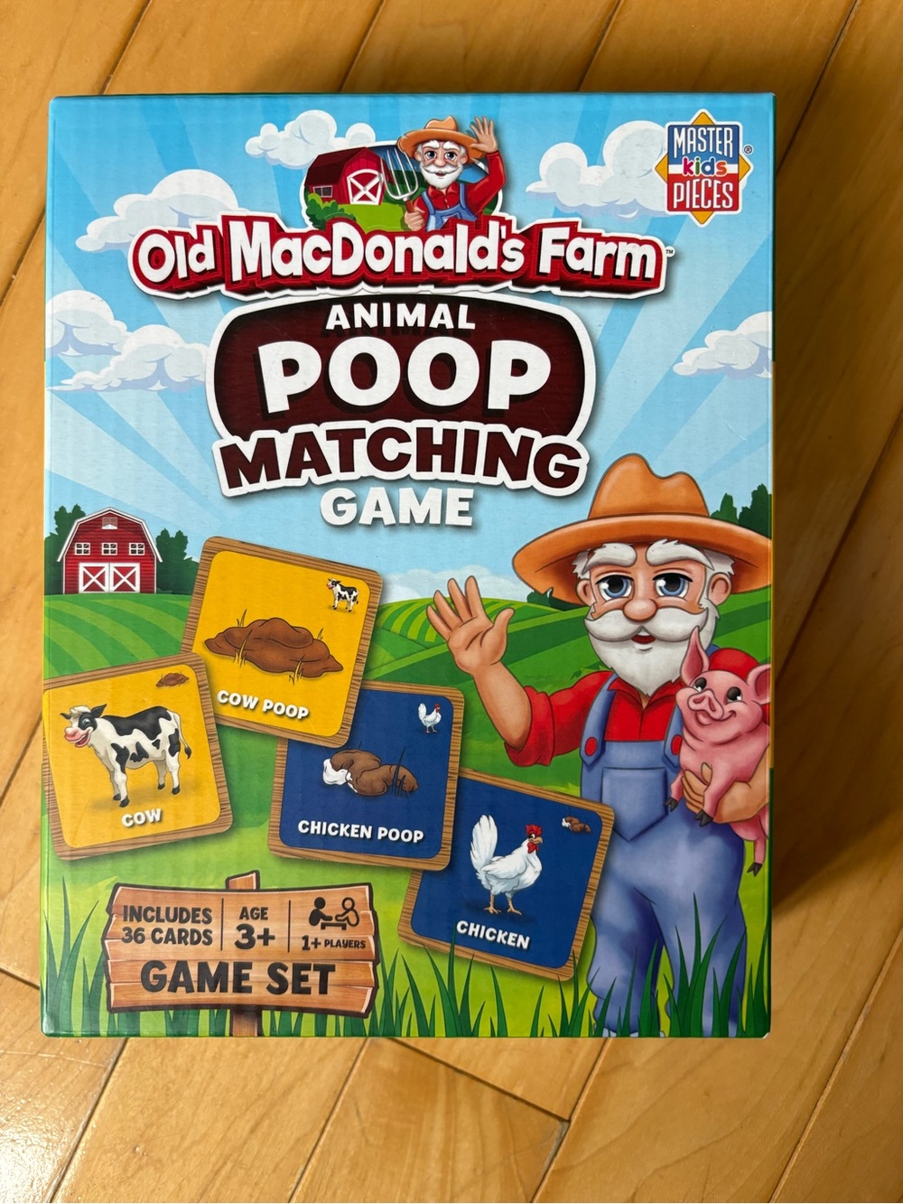 Old MacDonald's Farm Animal Poop Matching Game - Blue